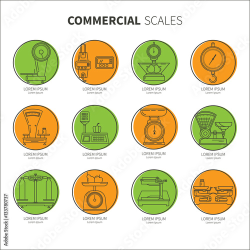 Set icons shop scales