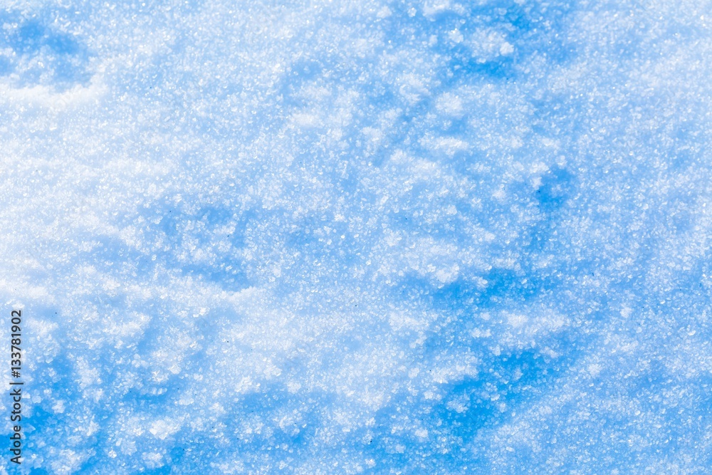 Snow background in close up