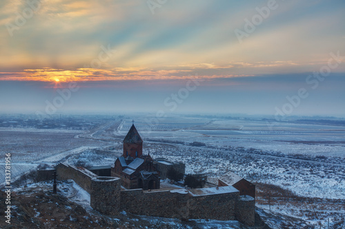 Sunrise over Khor Virap Monastery,  Armenia © Shchipkova Elena