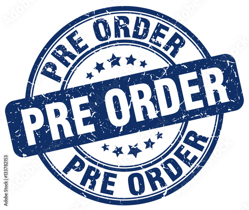 pre order blue grunge stamp