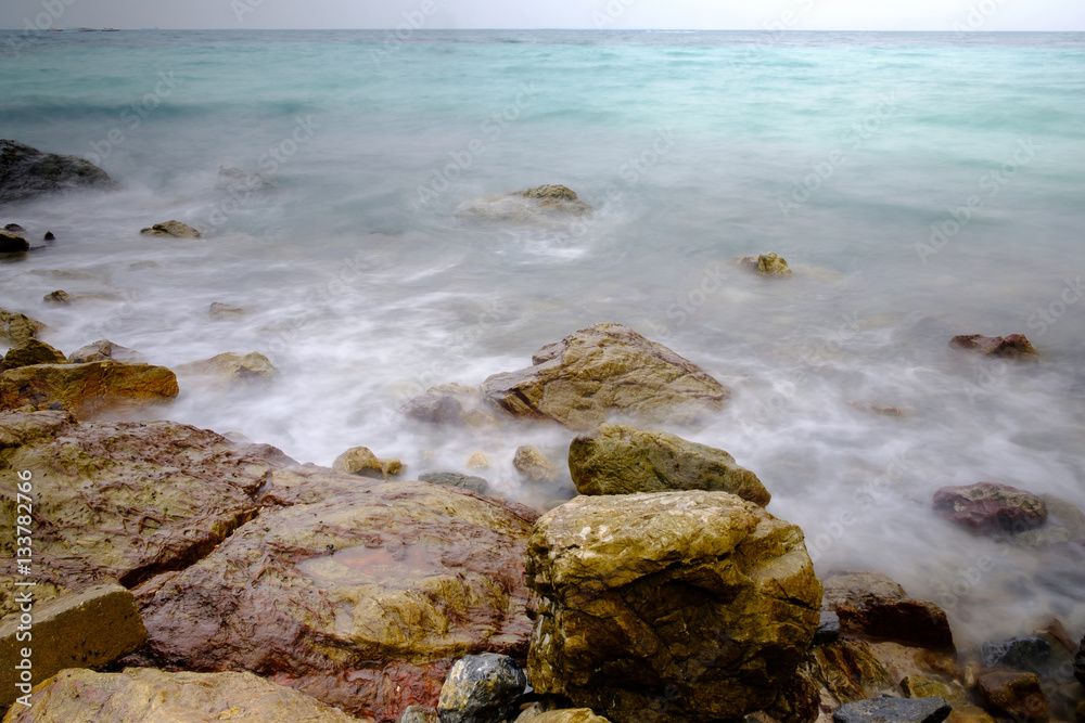 Rock in sea. Rock in sea.