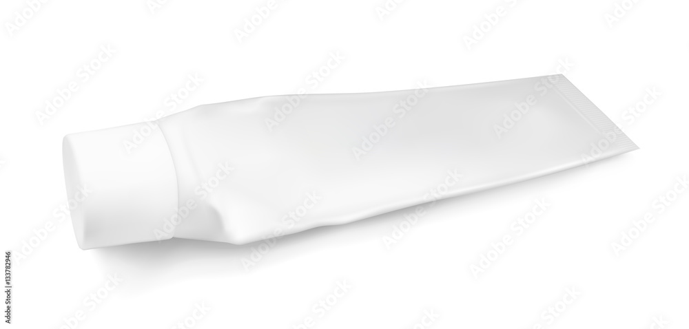 Plastic squeezed tube. Packaging for cosmetics and toothpaste Plastic squeezed tube. Packaging for cosmetics and toothpaste