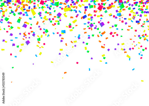 Vector illustration of cartoon seamless border background with carnival confetti
