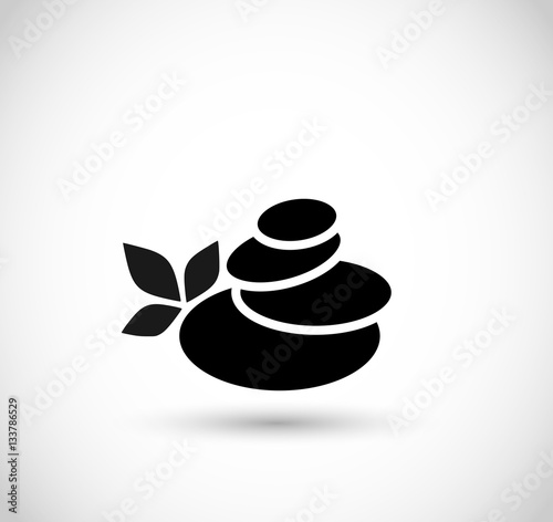 Spa stones set icon vector