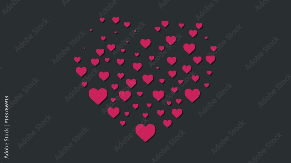 Heart Animation. Pink Hearts animation at full hd resolution. Stock ...