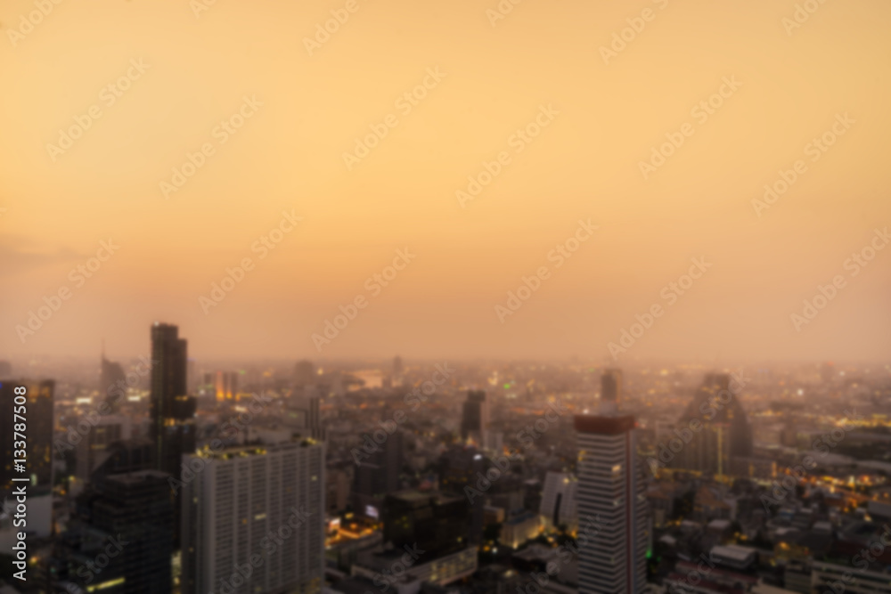 abstract blur of sunset in cityscape background - can use to display or montage on product