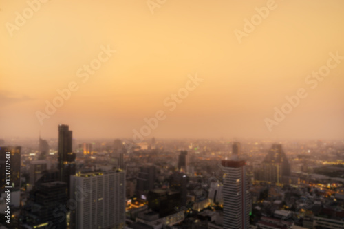 abstract blur of sunset in cityscape background - can use to display or montage on product © bank215