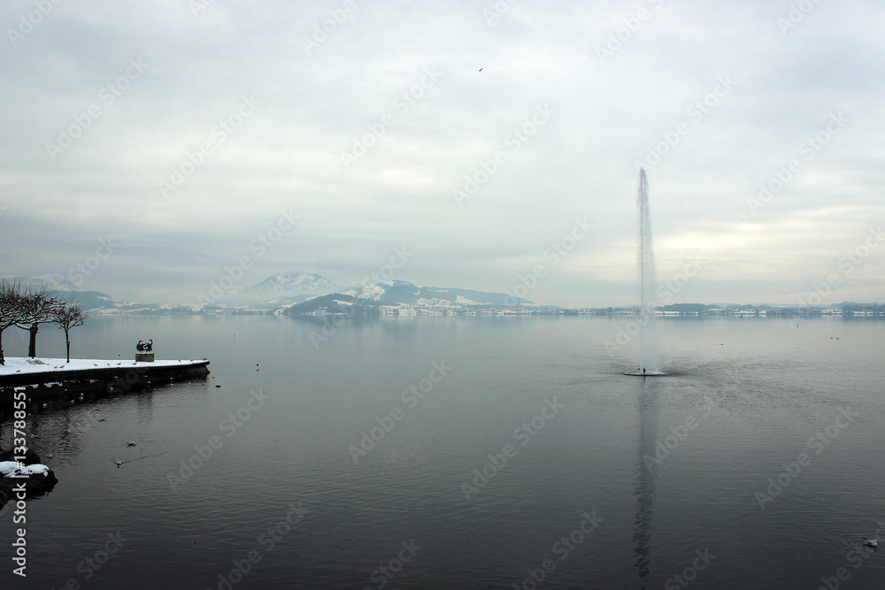 Lake of Zug mirror, Switzerland