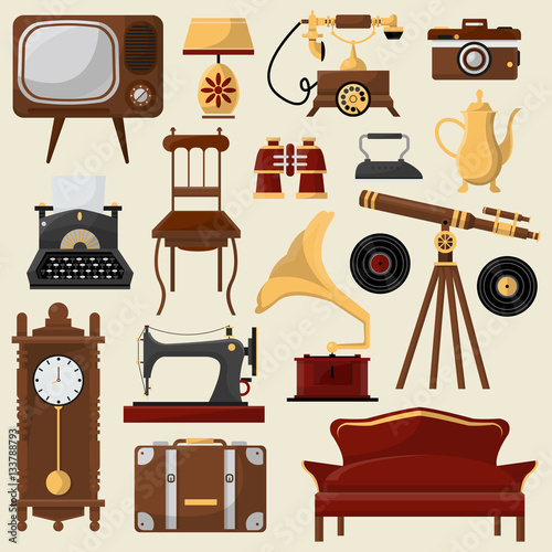 Vintage home furniture and accessories.