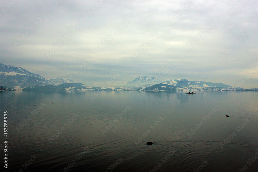 Lake of Zug mirror, Switzerland Lake of Zug mirror, Switzerland