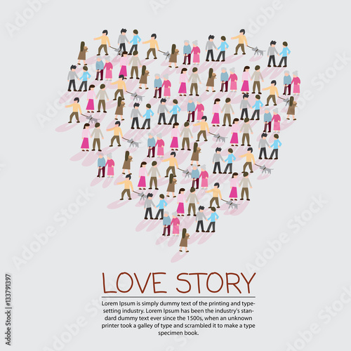 Love symbol concept, vector illustration.