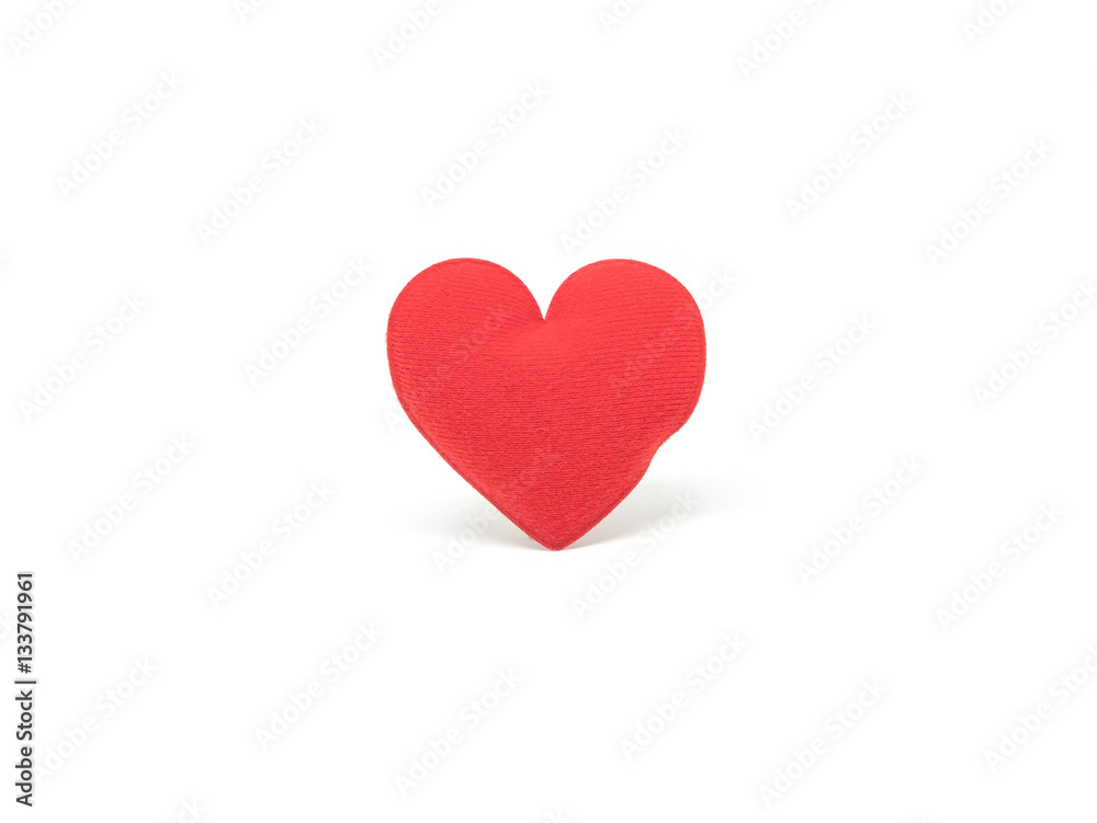 Red heart symbol isolated on white background object for Valentine's Day.