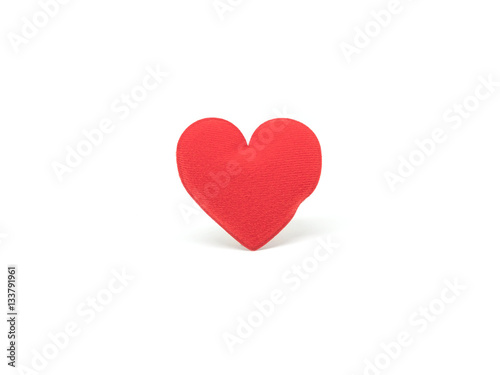 Red heart symbol isolated on white background object for Valentine s Day.