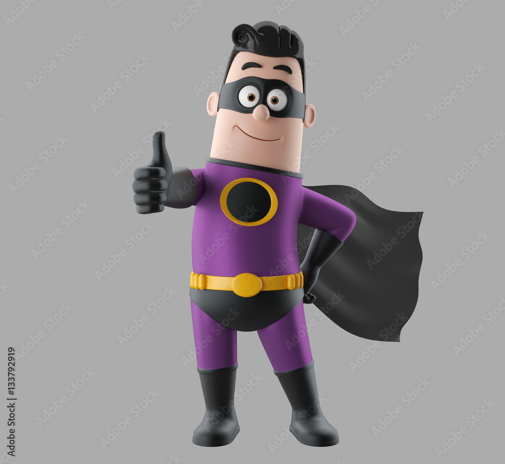 Fun superhero 3d render man Fun superhero 3d render man