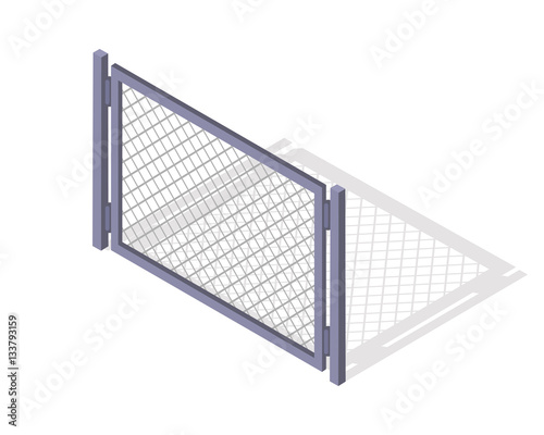 Steel Fence Section Vector In Isometric Projection