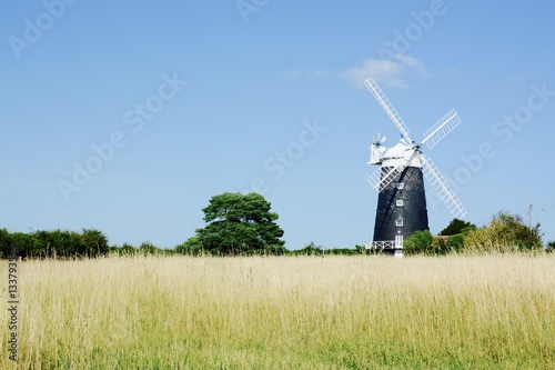 The tower Windmill, built in 1816 was used as a corn ill until damaged by a storm, Norfolk, UK photo