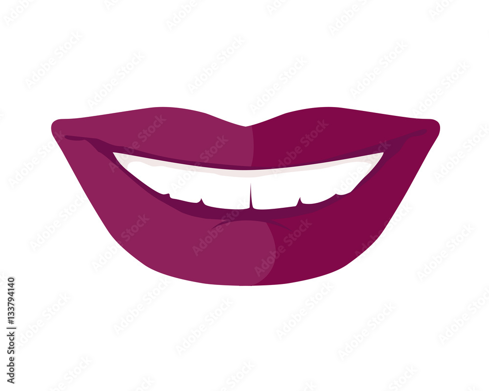 Women s Smile with Shining White Teeth Vector Women s Smile with Shining White Teeth Vector