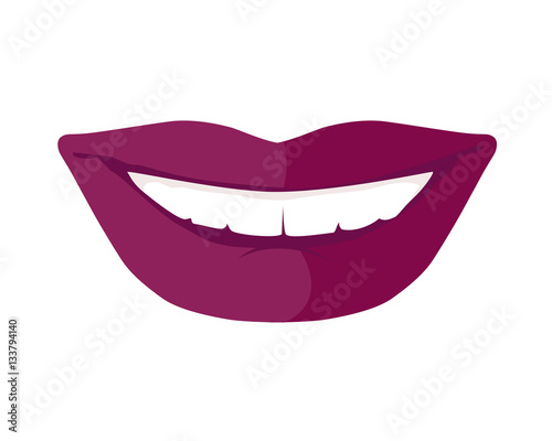 Women s Smile with Shining White Teeth Vector 