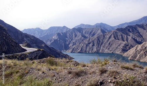 Bishkek road - Osh in Kyrgyzstan, Naryn