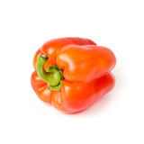 red Bell pepper on white background isolate