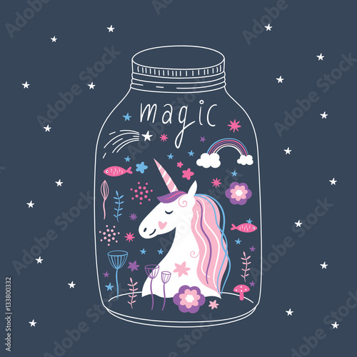 Unicorn in terrarium