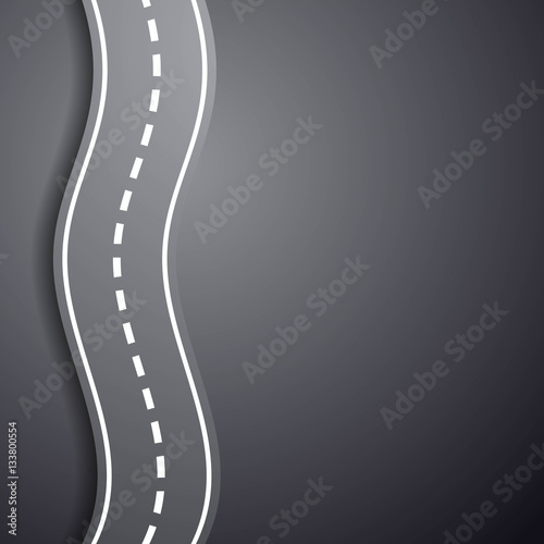 Winding road. Overcoming difficulties. Stock vector illustration