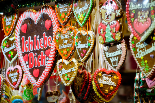 Gingerbreads for sale at the Christmas fair in Europe