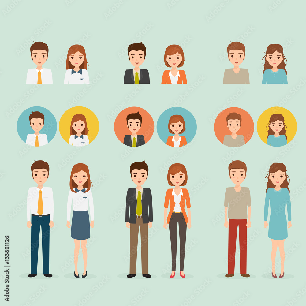 business man and business woman people character. cartoon vector design. business man and business woman people character. cartoon vector design.