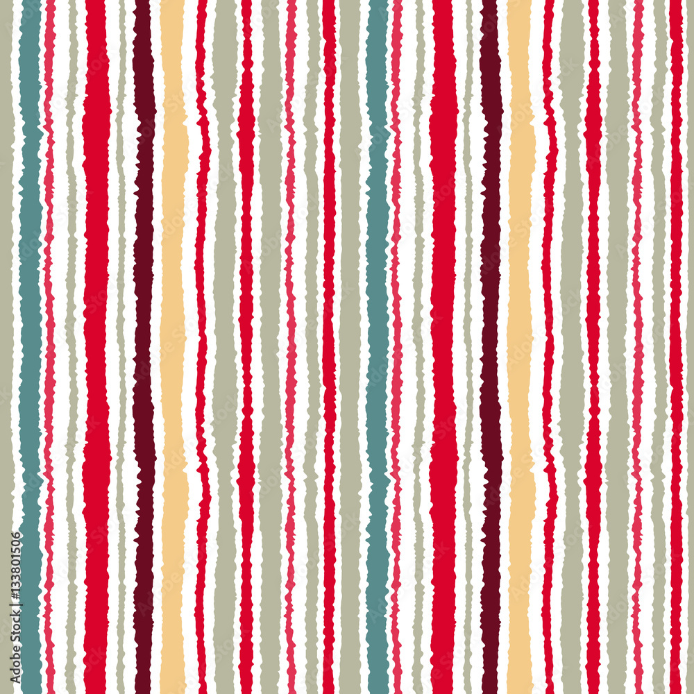 Seamless strip pattern. Vertical lines with torn paper effect. Shred edge background. Light, contrast, gray, red, vinous colors on white. Winter theme. Vector illustration Seamless strip pattern. Vertical lines with torn paper effect. Shred edge background. Light, contrast, gray, red, vinous colors on white. Winter theme. Vector illustration