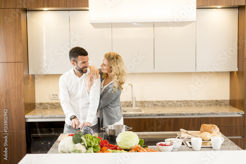 Loving couple in the modern...