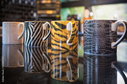 Animal skin coffee mugs