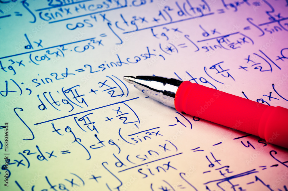 Handwritten calculation of higher mathematics as a background Handwritten calculation of higher mathematics as a background