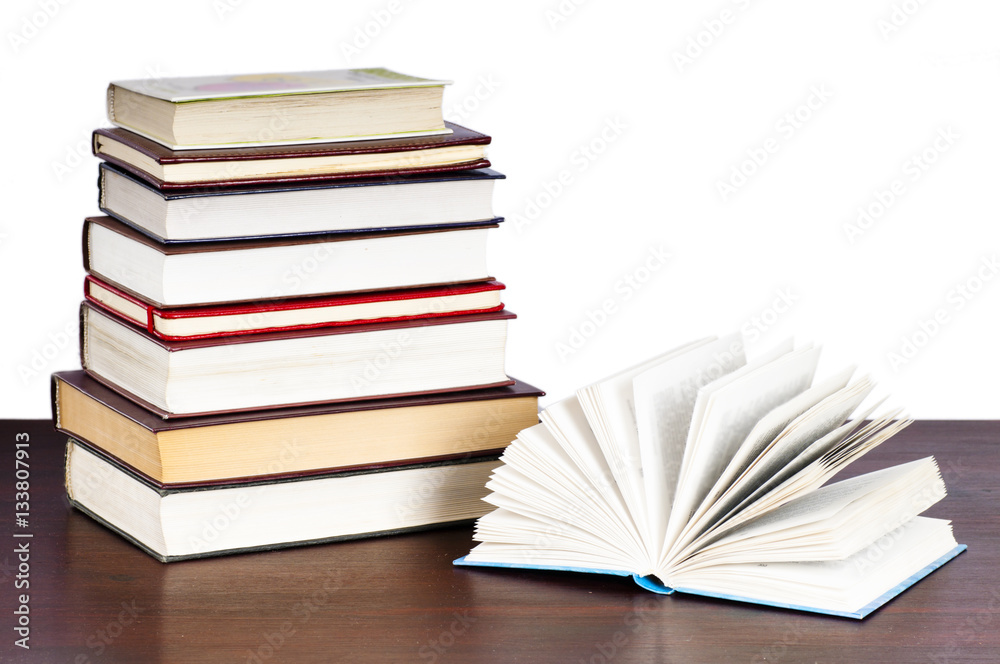 Time to learn. Books on the table Time to learn. Books on the table