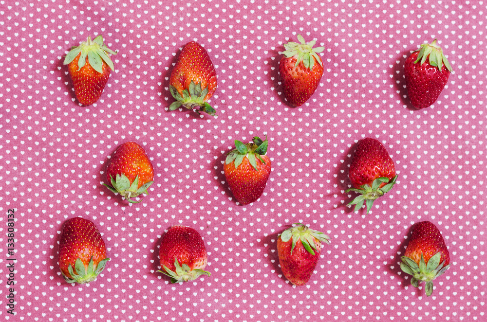 Strawberry pattern on fabric Strawberry pattern on fabric