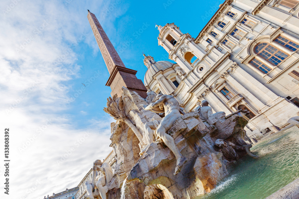 Fototapeta premium Navona square - Fountain 4 rivers