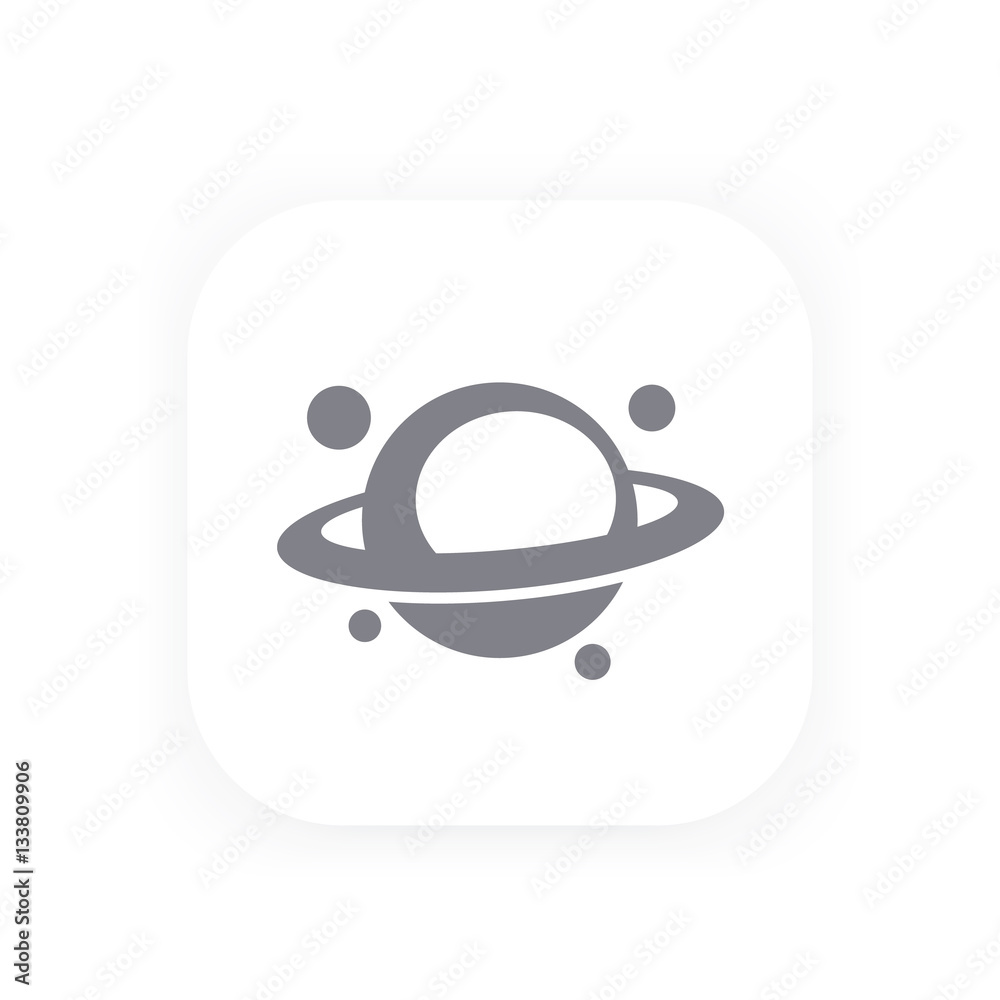 Planet with asteroid belt icon, saturn, astronomy, space exploration Planet with asteroid belt icon, saturn, astronomy, space exploration