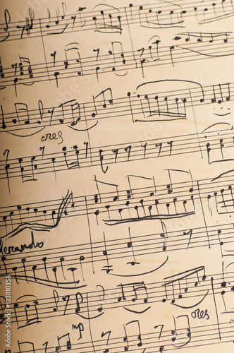 Vintage notes. Manuscript. Vertical photo