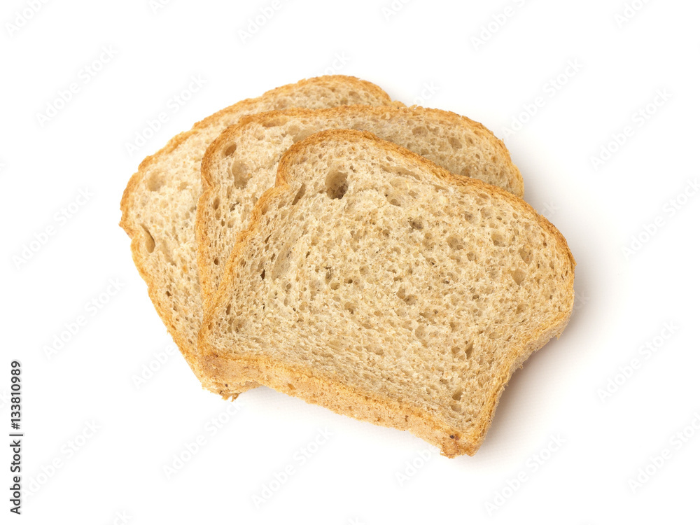 homemade toast on a white background