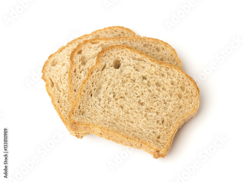 homemade toast on a white background
