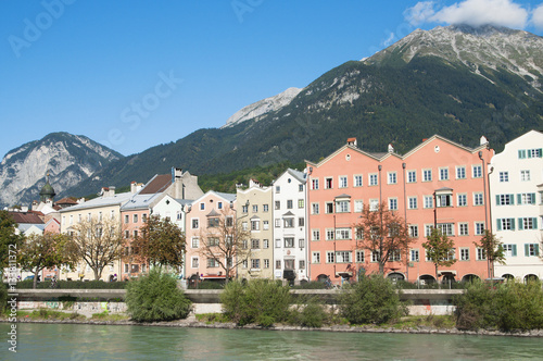 Innsbruck, Austria, house on the banks of the River Inn