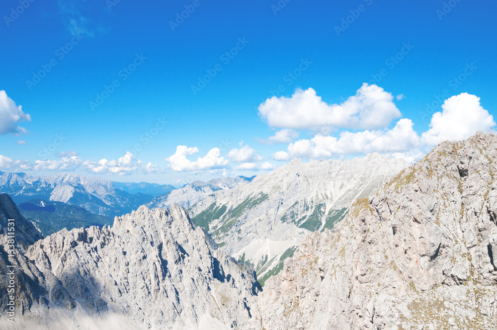 Beautiful view of the Alps near the peak Hafelekar in Innsbruck Beautiful view of the Alps near the peak Hafelekar in Innsbruck