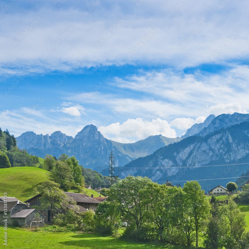 Landscape in the Swiss Alps, Switzerland