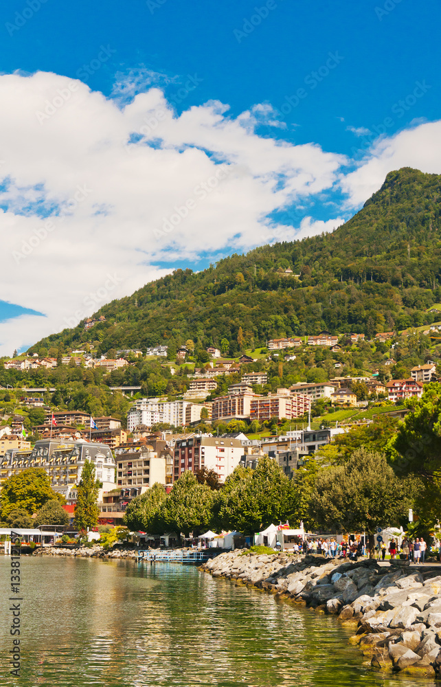 Fototapeta premium View of Montreux, Geneva lake, Switzerland