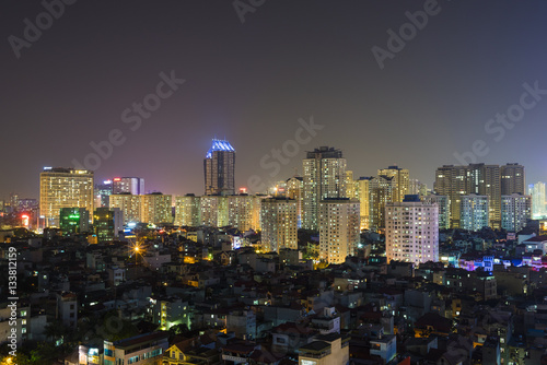 Hanoi city skyline at night