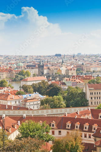 Aerial view of Prague from Prague Castle. Prague, Czech Republic