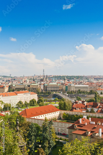 Aerial view of Prague from Prague Castle. Prague, Czech Republic