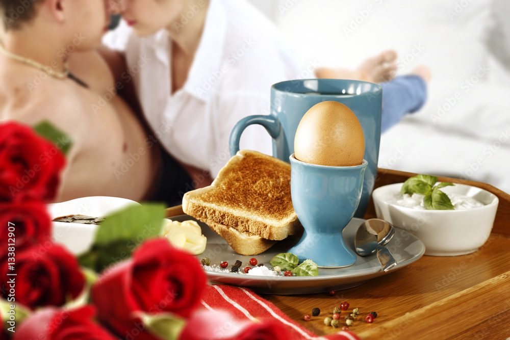 breakfast time and two lovers 