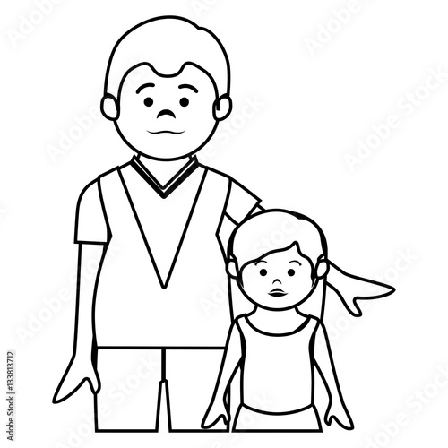 happy family member character vector illustration design