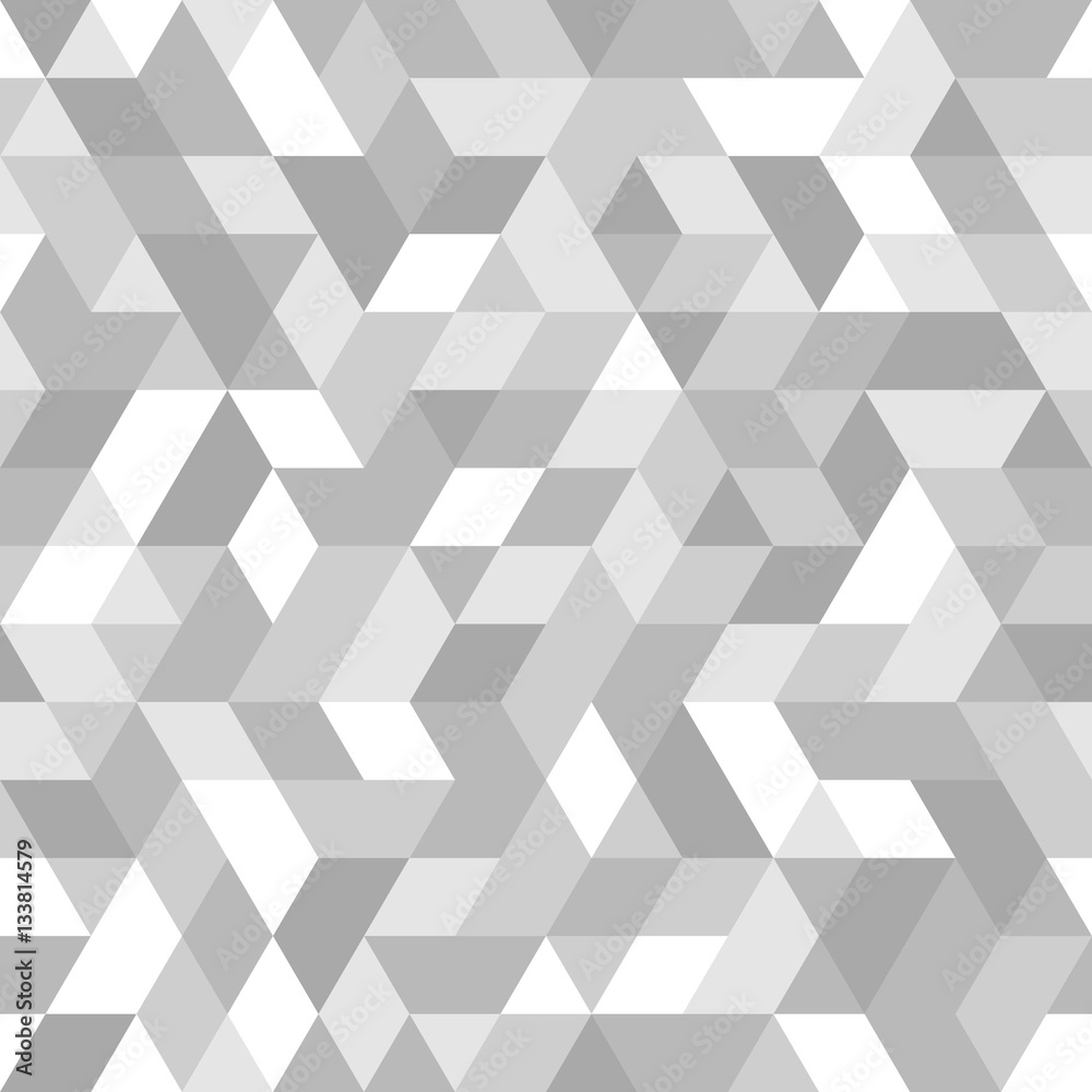 Geometric vector pattern with gray and white triangles. Geometric modern ornament. Seamless abstract background Geometric vector pattern with gray and white triangles. Geometric modern ornament. Seamless abstract background
