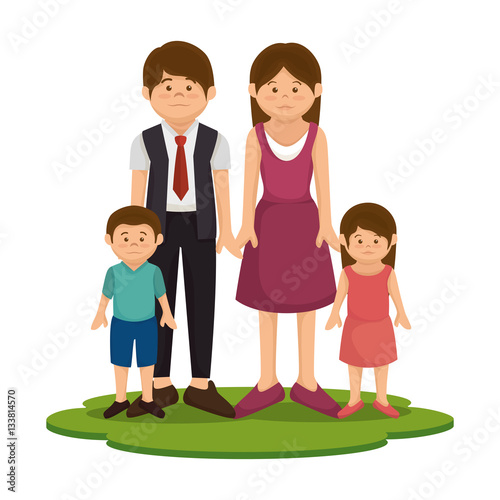 happy family member character vector illustration design